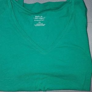 Light green v neck short sleeve